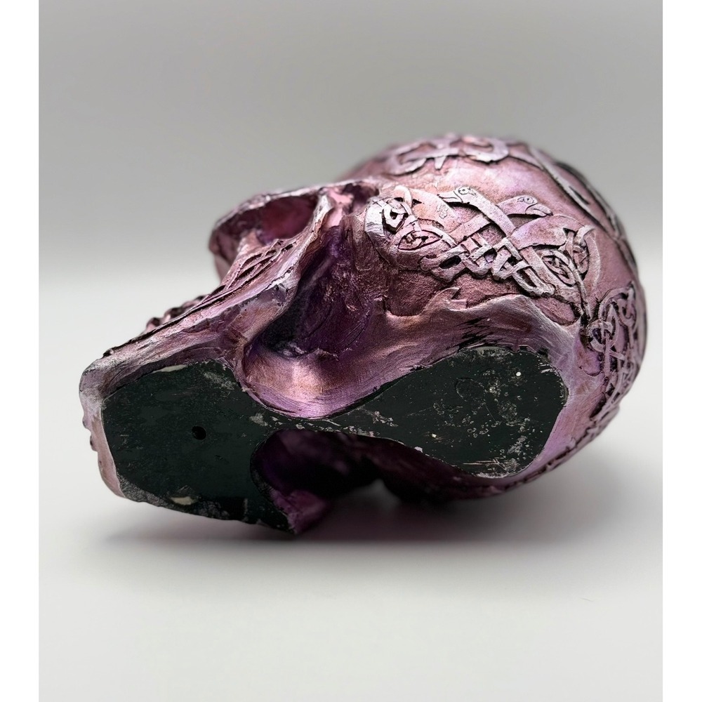 Celtic Knot Tree of Life Skull Metallic Pink Purple Glitter Eyes Gothic Decor - Picture 6 of 6